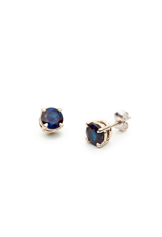 Natural Blue Sapphire Stud Earrings