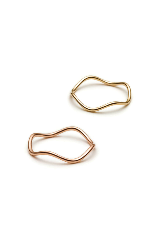 14k Rose Gold Stackable Wave Rings